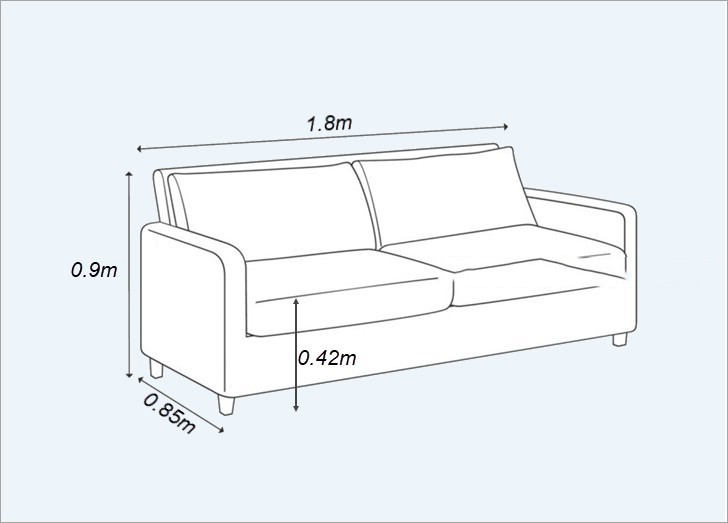 Kích thước ghế sofa 2 chỗ