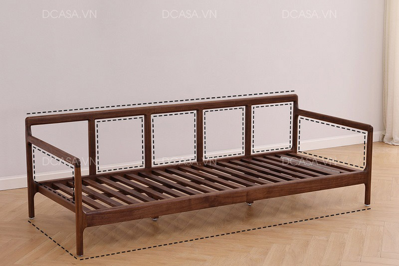 Thiết kế khung gỗ sofa SG004 hình chữ nhật tinh tế