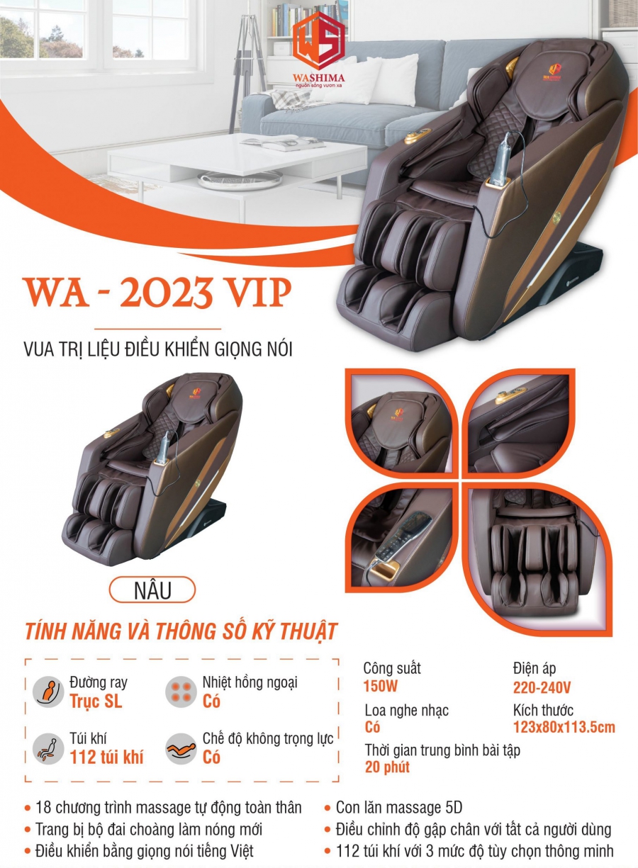 Ghế Massage Luxcasa Washima WA-2023 VIP