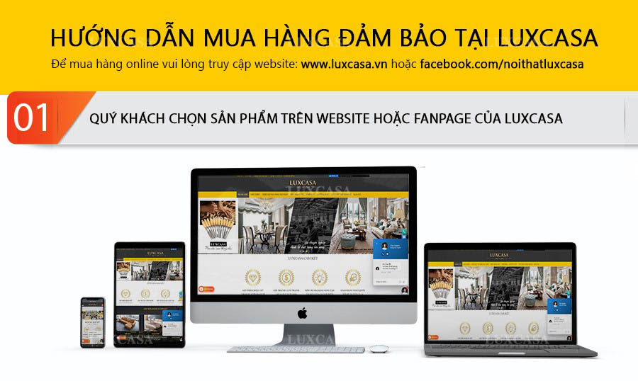 Quy trình mua hàng đảm bảo tại Luxcasa Bước 1