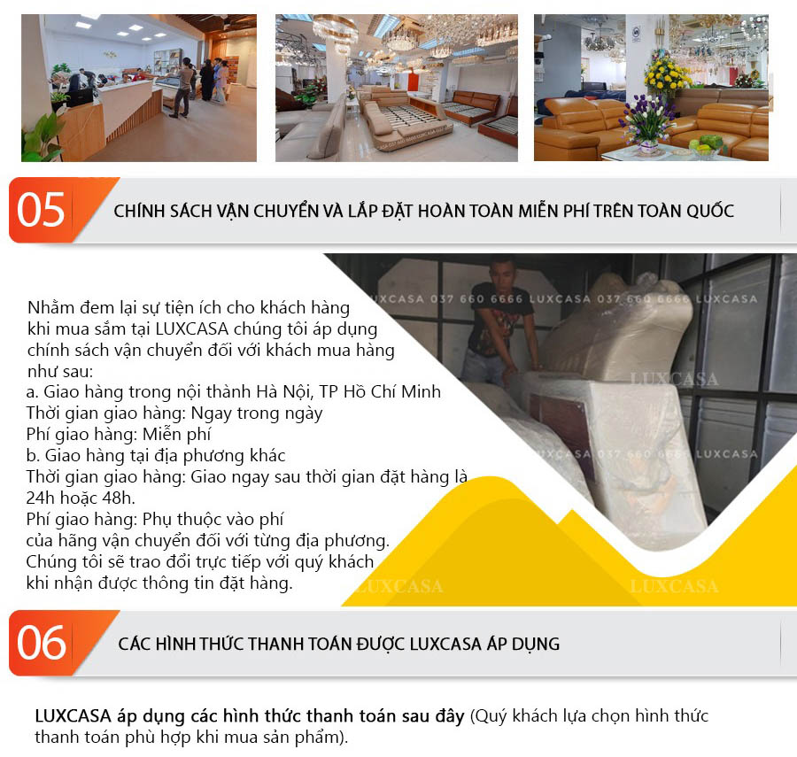 Quy trình mua hàng đảm bảo tại Luxcasa Bước 5 - 6