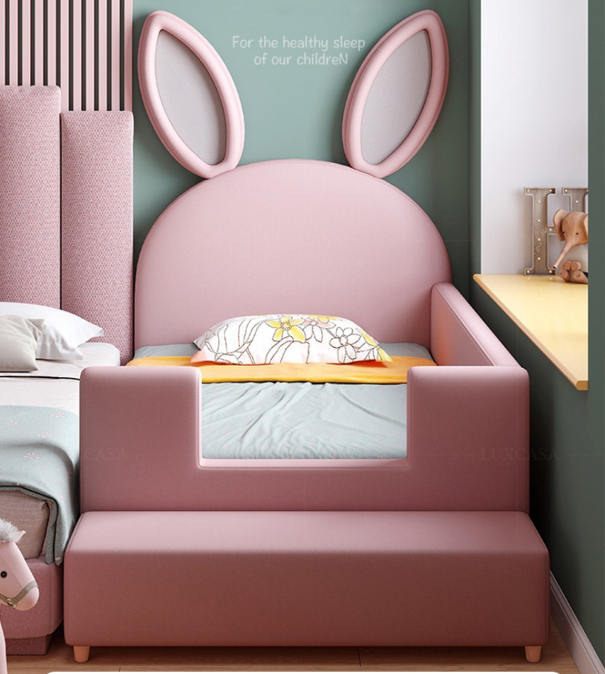 Giường ngủ trẻ em màu hồng CB124