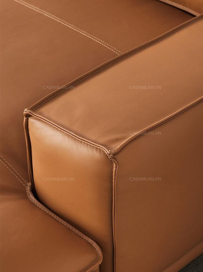 Bề mặt thành ghế sofa da thật rộng rãi SD1110