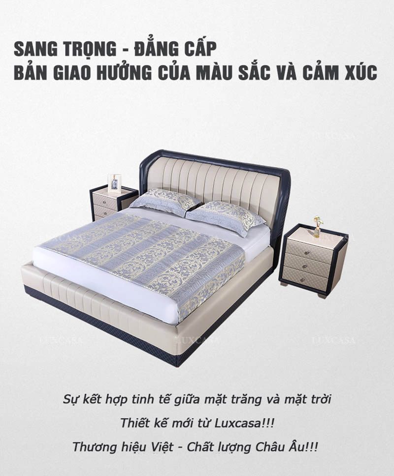 Mẫu giường châu Âu thiết kế sang trọng tinh tế