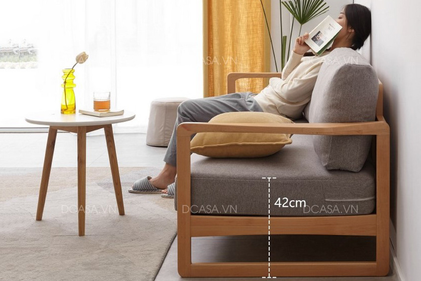 Gầm ghế sofa gỗ bọc nỉ SG020