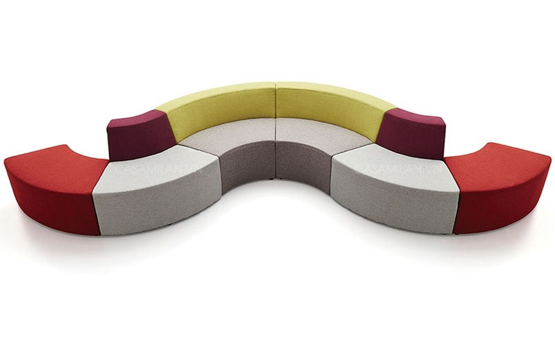 Ghế sofa văn phòng thiết kế 1/4 hình tròn độc đáo - SVP1500