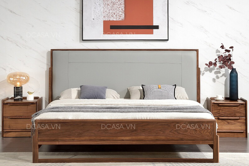 Thiết kế giường gỗ đơn giản, hiện đại