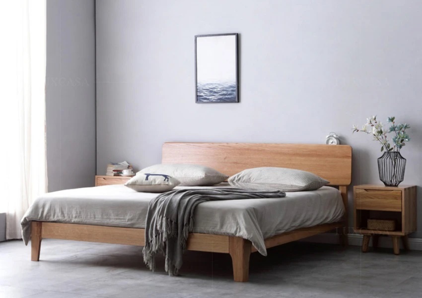 Giường ngủ gỗ sồi phong cách bắc âu WB112