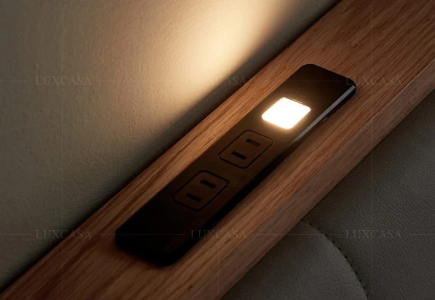 Đèn ngủ Giường ngủ gỗ hiện đại WB106