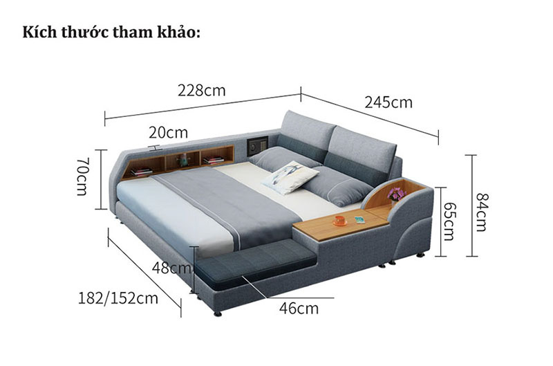 Kích thước giường thông minh BM3