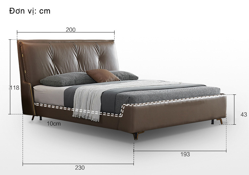 Kích thước giường đôi tiêu chuẩn