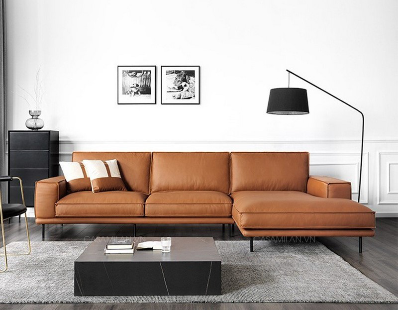 Màu sắc ghế sofa da thật dễ phối với đồ nội thất khác