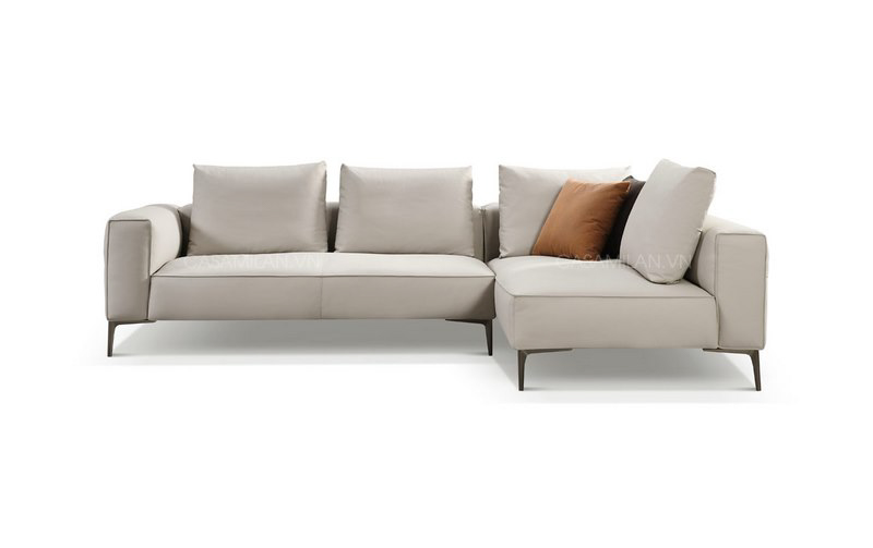 Ghế sofa da thật màu kem trung tính SD1101