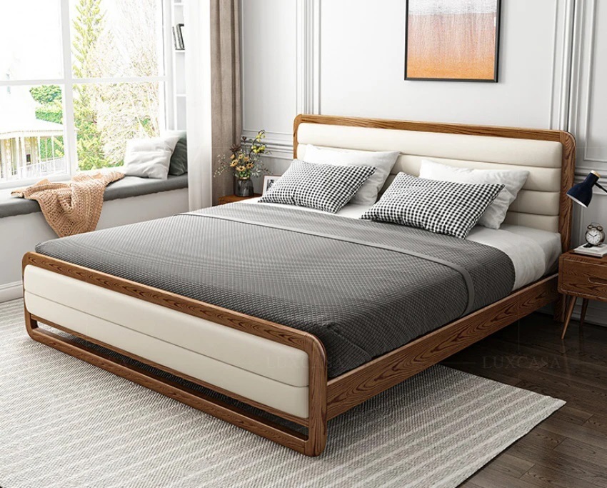 Thiết kế giường gỗ phong cách Bắc Âu WB110