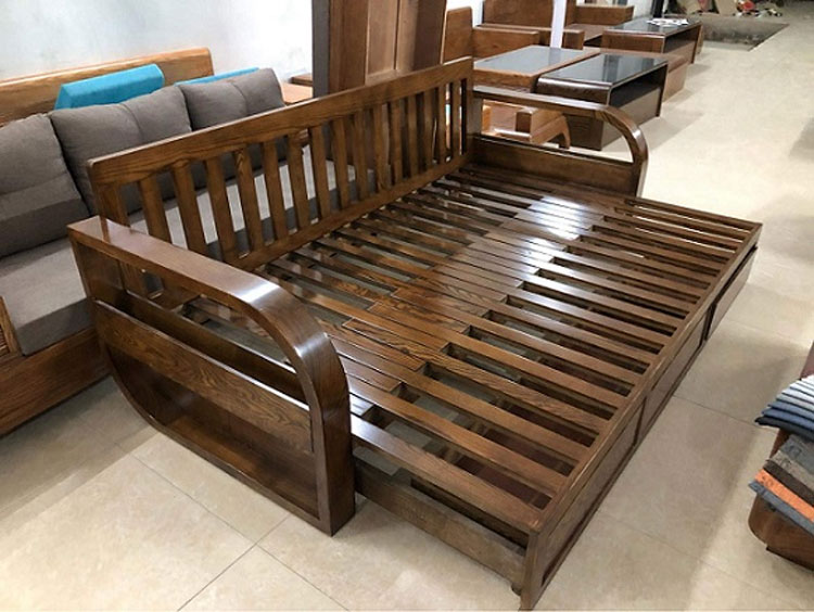 Ghế sofa gỗ kết hợp giường