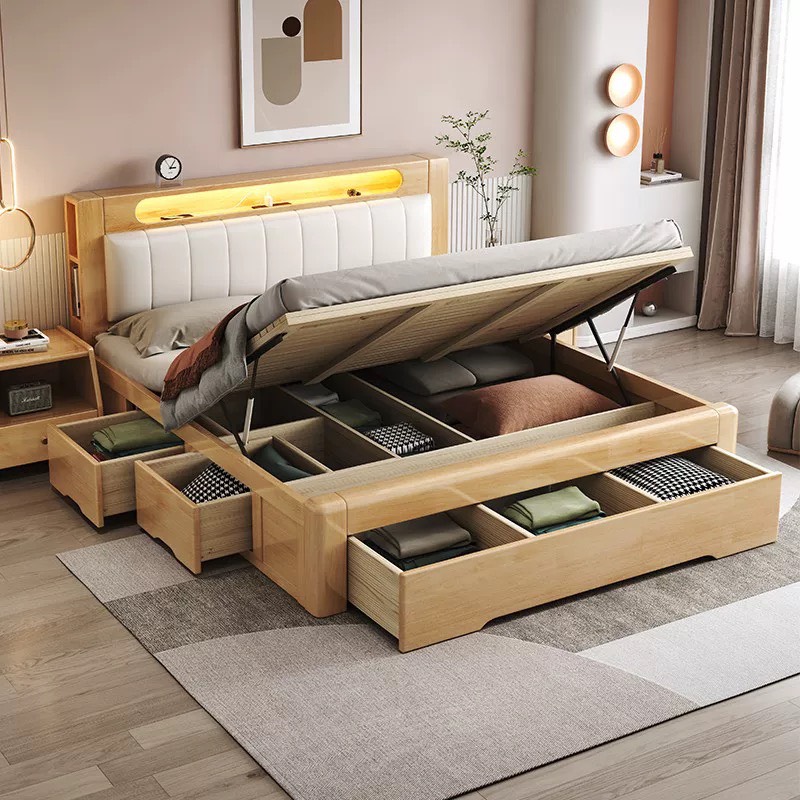 Giường ngủ 1m8x2m giá rẻ thiết kế thông minh