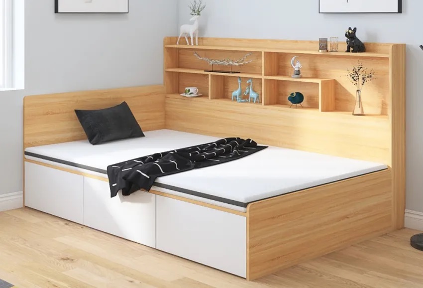Giường ngủ gỗ công nghiệp cho phòng nhỏ