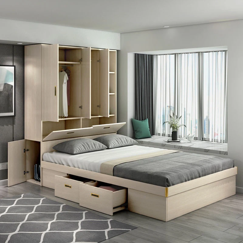 Giường ngủ gỗ công nghiệp kết hợp tủ quần áo