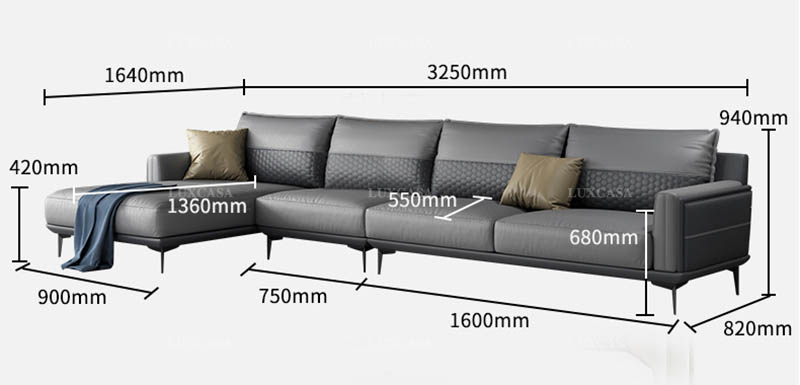 Kích thước sofa góc rộng