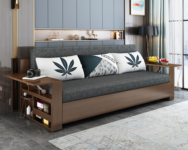 sofa giường gỗ sồi thông minh