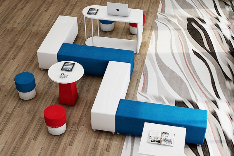 Sofa văn phòng cao cấp bọc vải đàn hồi, bền bỉ - SVP1508