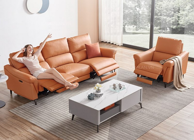 Sofa văng màu da cam nổi bật