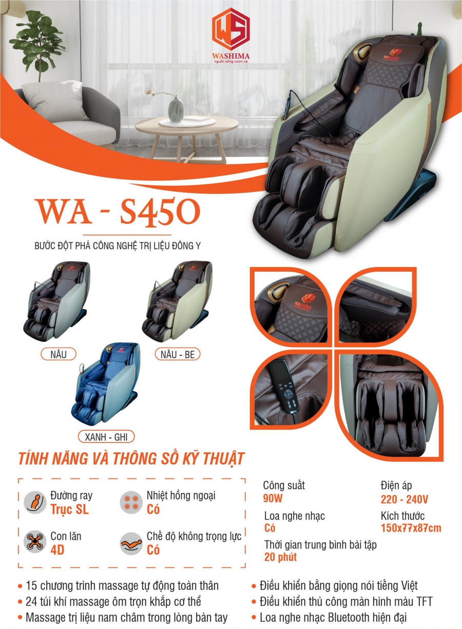 Ghế Massage Luxcasa Washima WA-S450