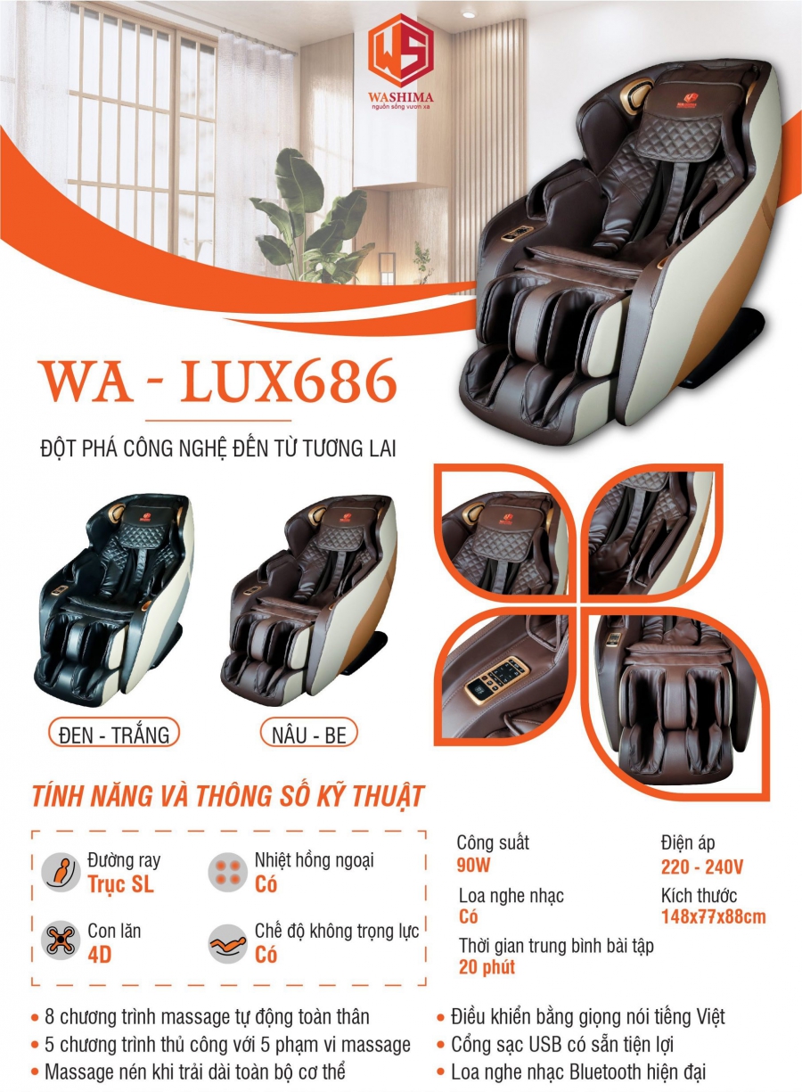 Ghế Massage Luxcasa Washima WA-LUX686