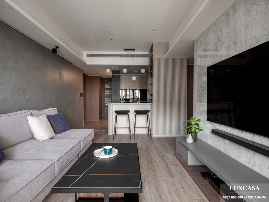 Mẫu thiết kế căn hộ hiện đại đơn giản nhà chị Trang