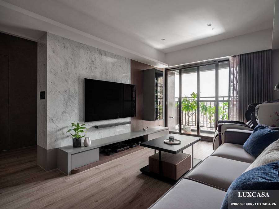Mẫu thiết kế căn hộ hiện đại đơn giản nhà chị Trang