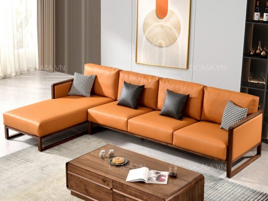 Ghế Sofa Gỗ Bọc Da Hiện Đại SG007