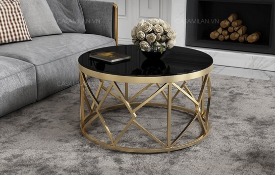 Bàn Trà Mặt Đá PVD SP02