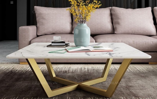 Bàn Trà Mặt Đá PVD SP09