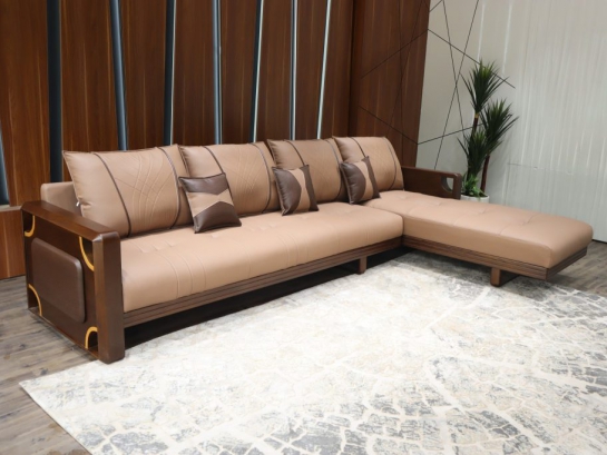Ghế Sofa Gỗ Bọc Da Hiện Đại SGD05